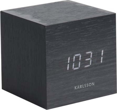Černý budík Karlsson Mini Cube