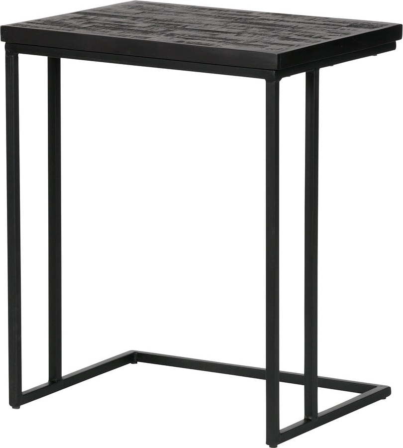 Černý odkládací stolek s deskou z recyklovaného týkového dřeva BePureHome Shape BePureHome