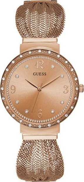 Dámské hodinky v růžovozlaté barvě s páskem z nerezové oceli Guess W1083L3 Guess