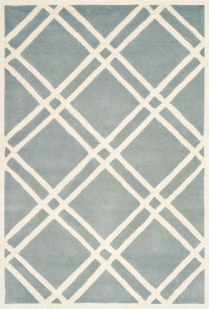 Světle modrý vlněný koberec Safavieh Cameron