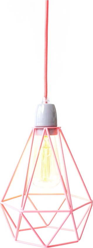 Světlo s růžovým stínítkem a růžovým kabelem Filament Style Diamond #1 Filament Style