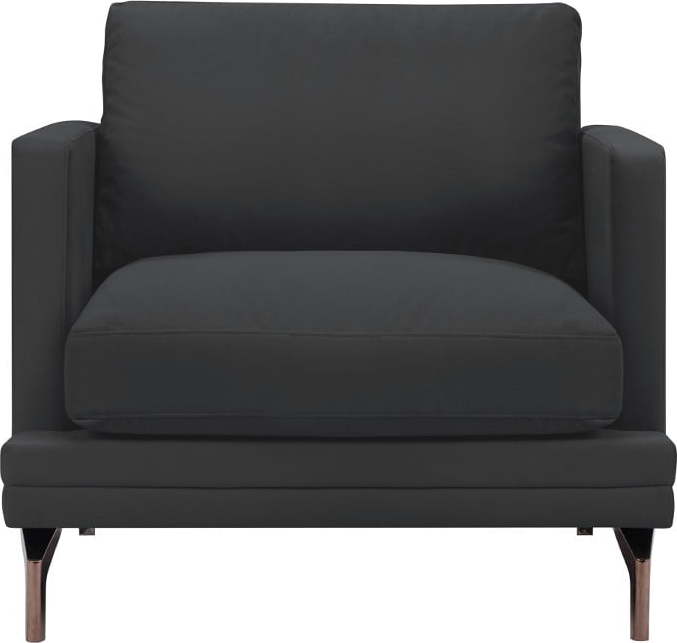 Tmavě šedé křeslo s podnožím ve zlaté barvě Windsor & Co Sofas Jupiter Windsor & Co Sofas