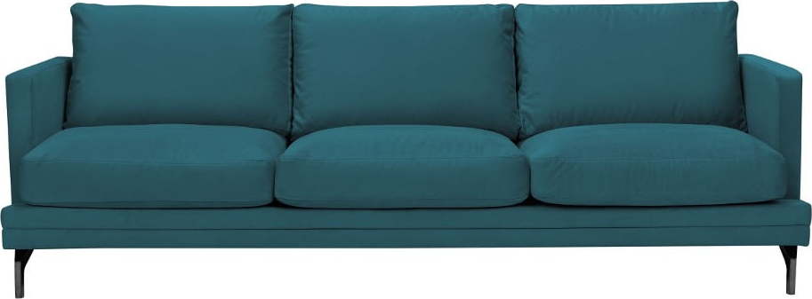 Tyrkysová trojmístná pohovka s podnožím v černé barvě Windsor & Co Sofas Jupiter Windsor & Co Sofas