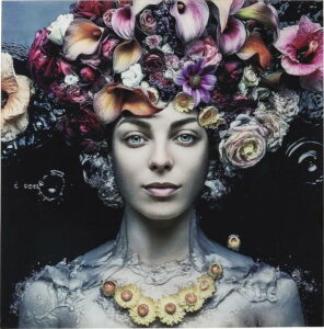 Zasklený obraz Kare Design Flower Art Lady