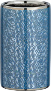 Modrý keramický kelímek na kartáčky s detailem ve stříbrné barvě Wenko Nuria WENKO