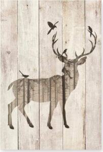 Dřevěná nástěnná dekorativní cedule z borovicového dřeva Really Nice Things Watercolor Deer