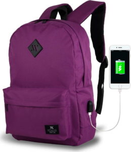 Fialový batoh s USB portem My Valice SPECTA Smart Bag Myvalice