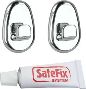 Sada 2 ks háčků a lepidla Metaltex Silver Metaltex