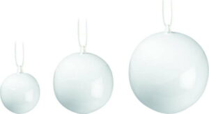Sada 3 bílých vánočních ozdob na stromeček z kostního porcelánu Kähler Design Nobili Kähler Design