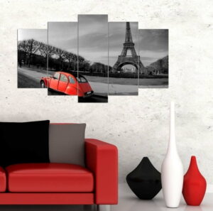 Vícedílný obraz 3D Art Romantic Eiffel