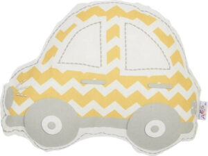 Žluto-šedý dětský polštářek s příměsí bavlny Apolena Pillow Toy Car