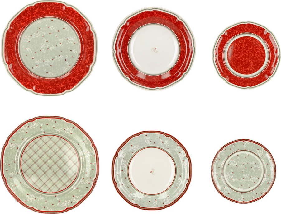 18dílná sada porcelánového nádobí s vánočním motivem Brandani Connubio Brandani