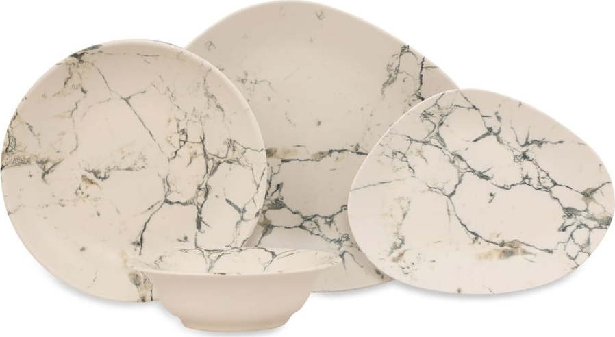24dílná sada porcelánového nádobí Kütahya Porselen Light Marble Kütahya Porselen