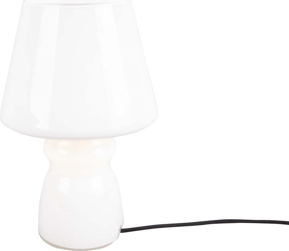 Bílá skleněná stolní lampa Leitmotiv Classic Glass