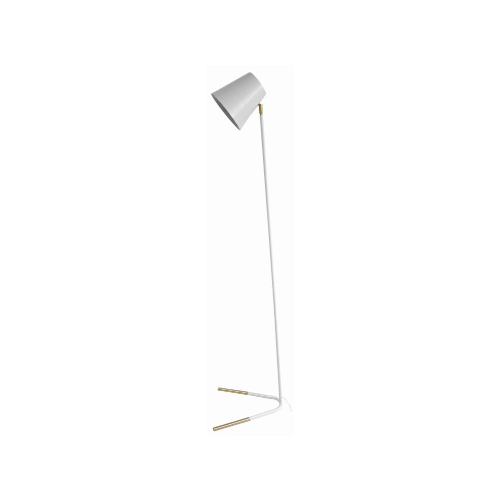 Bílá volně stojící lampa s detaily ve zlaté barvě Leitmotiv Noble Leitmotiv