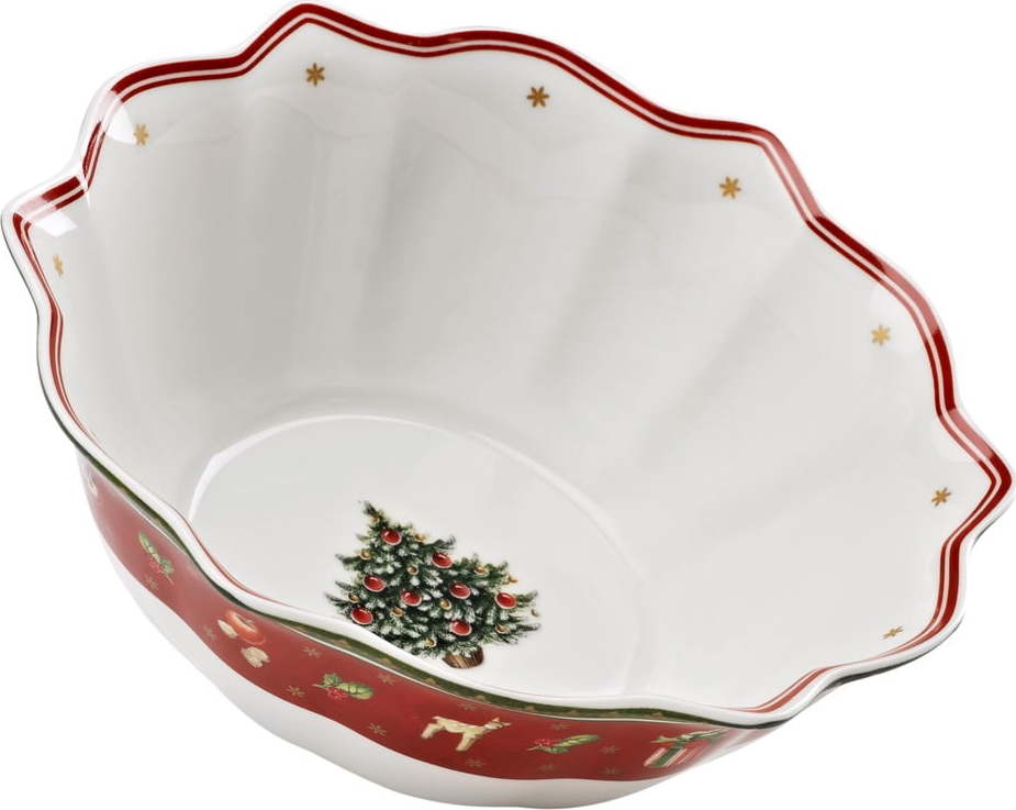 Bílo-červená porcelánová vánoční mísa Toy's Delight Villeroy&Boch