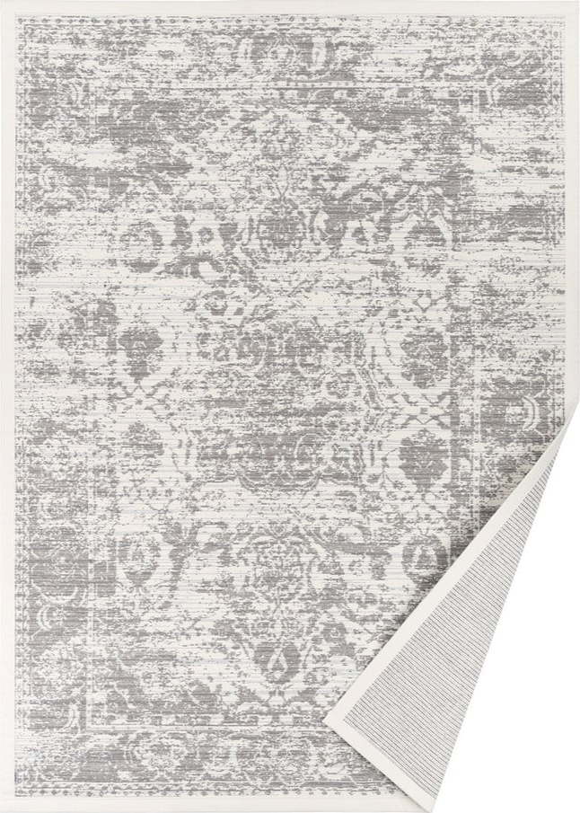 Béžový vzorovaný oboustranný koberec Narma Palmse