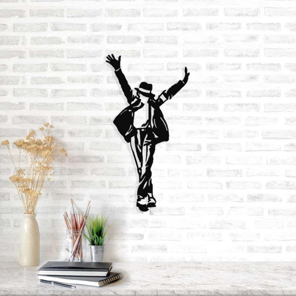 Černá kovová nástěnná dekorace Michael Jackson
