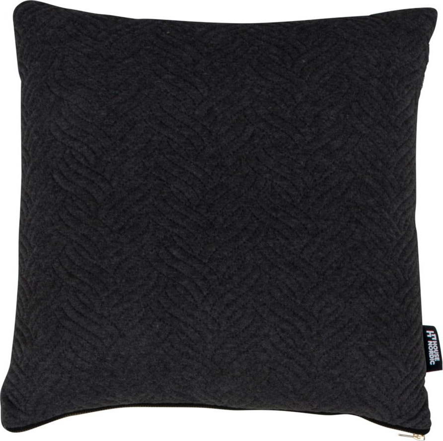 Černý polštářek s příměsí bavlny House Nordic Ferrel