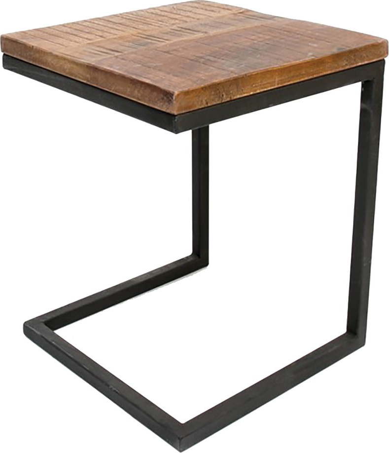 Černý odkládací stolek s deskou z mangového dřeva LABEL51 Box LABEL51