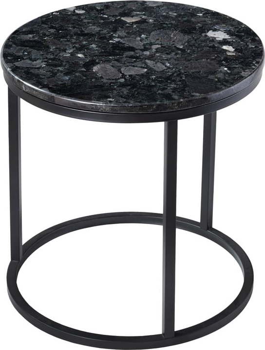 Černý žulový stolek s podnožím v černé barvě RGE Crystal