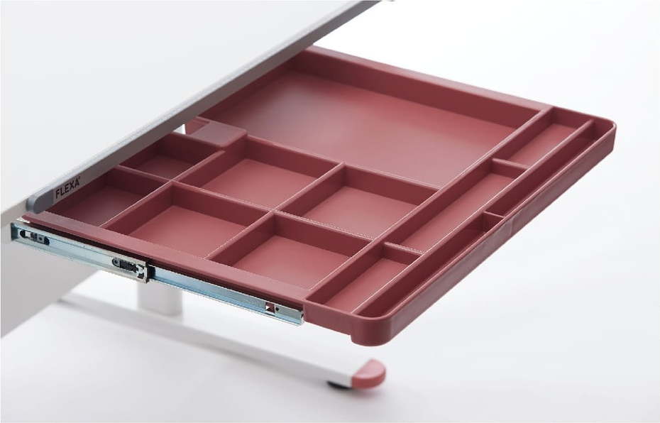Červená přídavná zásuvka k psacímu stolu Flexa Evo Flexa