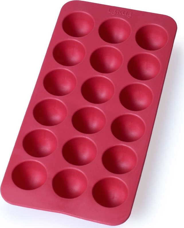 Červená silikonová forma na led Lékué Round
