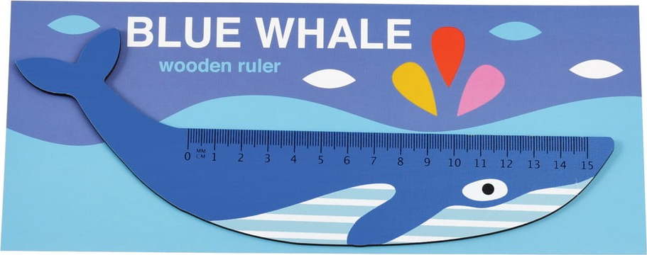 Dřevěné pravítko ve tvaru velryby Rex London Blue Whale Rex London
