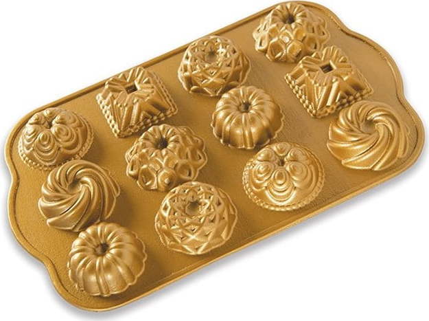 Forma na 12 mini bábovek ve zlaté barvě Nordic Ware Minimix