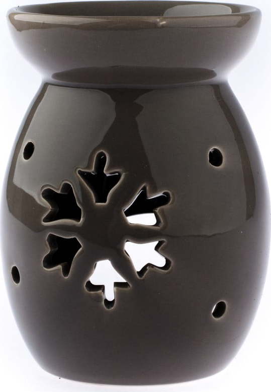 Hnědá keramická aromalampa s motivem vločky Dakls Dakls