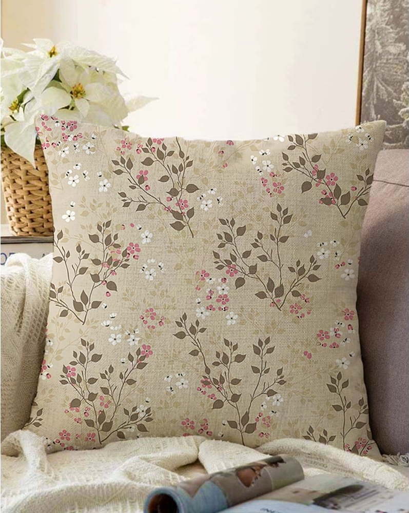 Hnědý povlak na polštář s příměsí bavlny Minimalist Cushion Covers Bloom