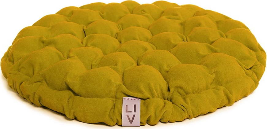 Hořčicový sedací polštářek s masážními míčky Linda Vrňáková Bloom