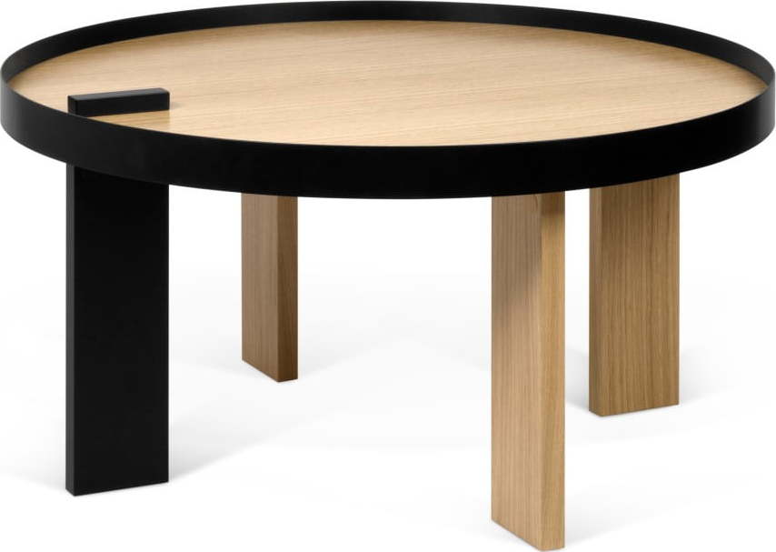 Konferenční stolek v dubovém dekoru s černými detaily TemaHome Bruno TemaHome