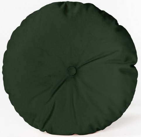 Kulatý dekorativní polštář se sametovým potahem Velvet Atelier Dark Green