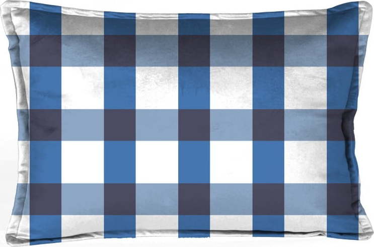 Modro-bílý dekorativní povlak na polštář Velvet Atelier Vichy