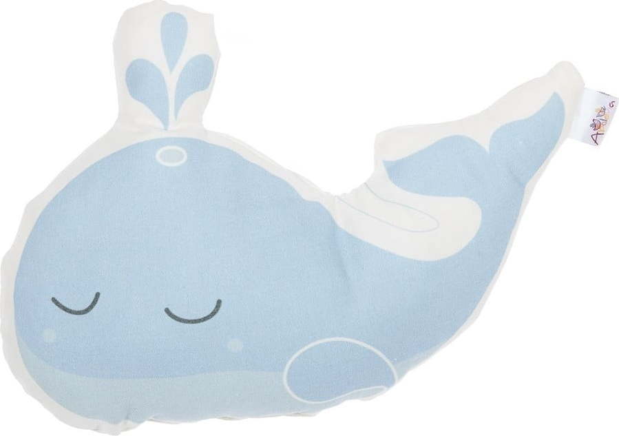 Modrý dětský polštářek s příměsí bavlny Mike & Co. NEW YORK Pillow Toy Whale