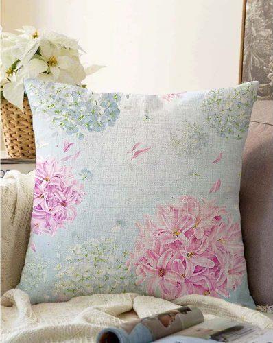 Modrý povlak na polštář s příměsí bavlny Minimalist Cushion Covers Peony