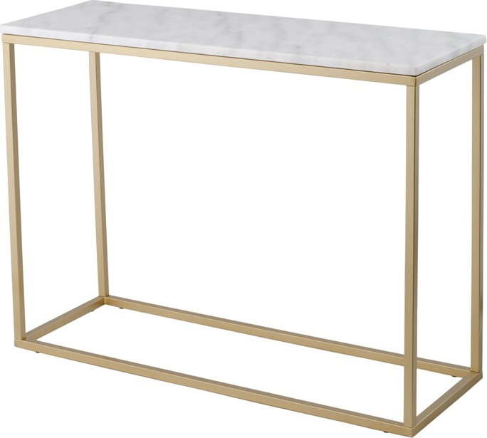 Mramorový konzolový stolek s konstrukcí v barvě mosazi RGE Accent RGE