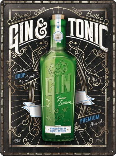 Nástěnná dekorativní cedule Postershop Gin & Tonic Postershop