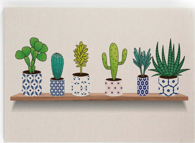 Obraz na plátně Really Nice Things Lino Cactus Shelve