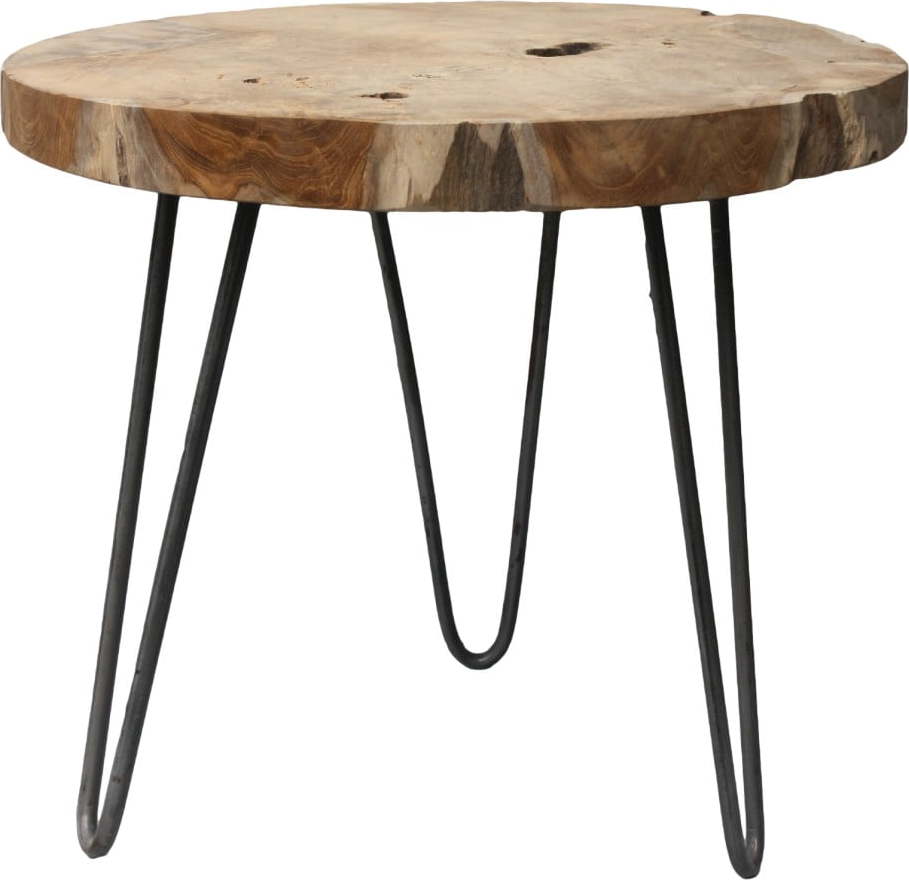 Odkládací stolek s deskou z teakového dřeva HSM collection Helen