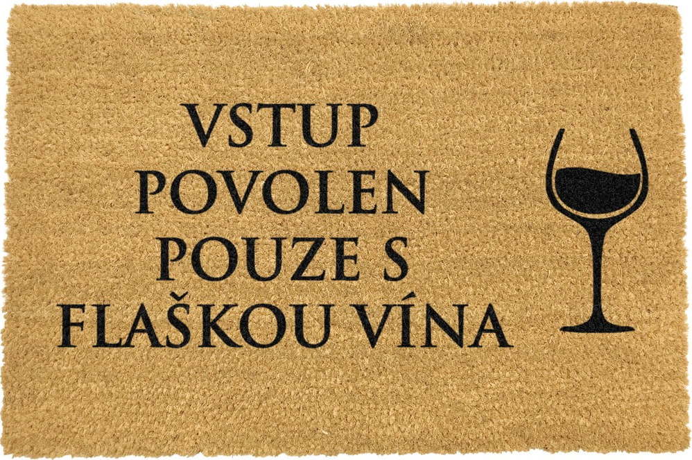 Rohožka z přírodního kokosového vlákna Artsy Doormats Flaška Vína