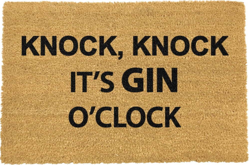 Rohožka z přírodního kokosového vlákna Artsy Doormats Gin O'Clock