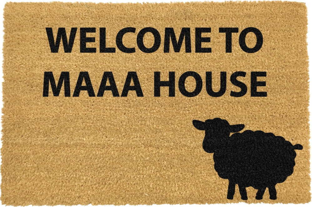 Rohožka z přírodního kokosového vlákna Artsy Doormats Welcome to Maaa House