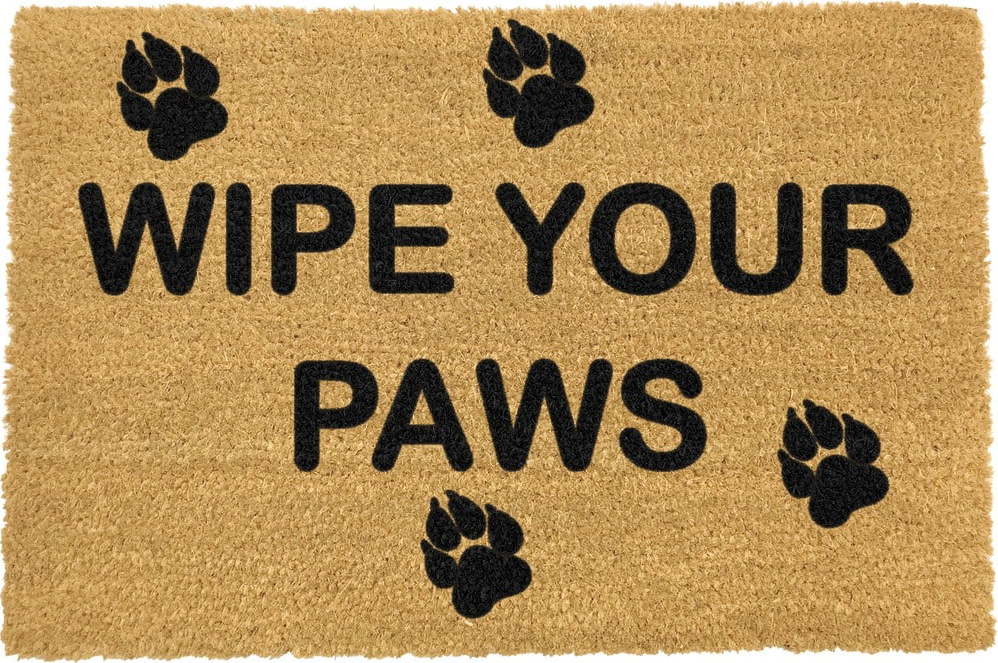 Rohožka z přírodního kokosového vlákna Artsy Doormats Wipe Your Paws