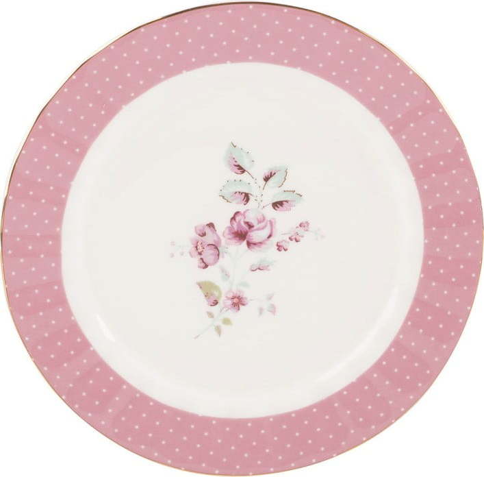 Růžovobílý porcelánový dezertní talíř Creative Tops Ditsy Creative Tops
