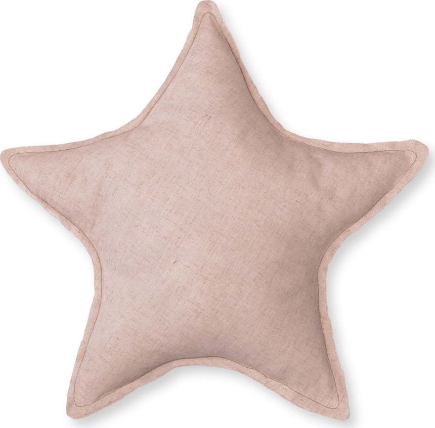 Růžový dekorativní polštář Little Nice Things Star Little Nice Things