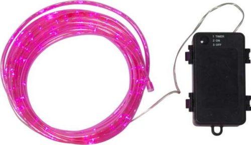 Růžový venkovní světelný LED řetěz Star Trading Tuby