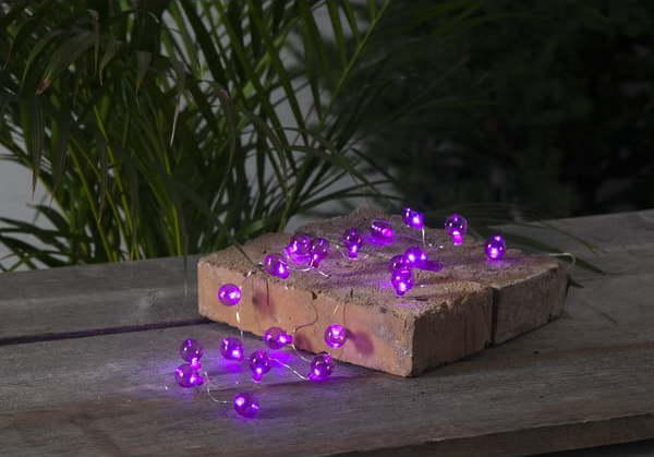 Růžový venkovní světelný LED řetěz s motivem žárovek Star Trading Bulb