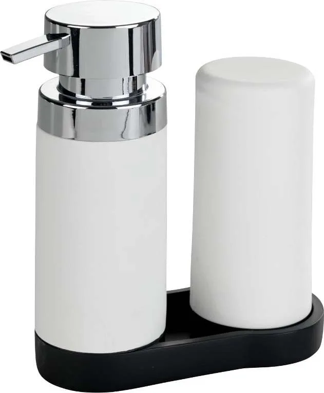 Sada 2 zásobníků na mycí prostředek s podtáckem Wenko Squeeze, 250 ml